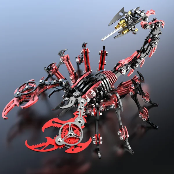 Metalkitor-3d-mechanical-scorpion-metal-puzzle-red-black-model-kit_8 Metal Scorpion Model Kit