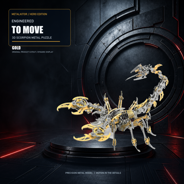 3D Scorpion Metal Puzzle Colorful Model Kit for Gifts and Decoration