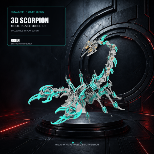 3D Scorpion Metal Puzzle Colorful Model Kit for Gifts and Decoration