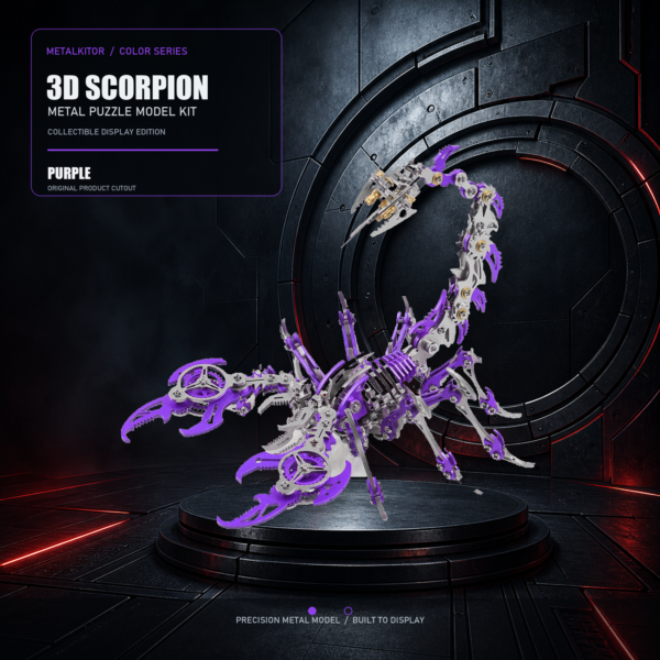 3D Scorpion Metal Puzzle Colorful Model Kit for Gifts and Decoration