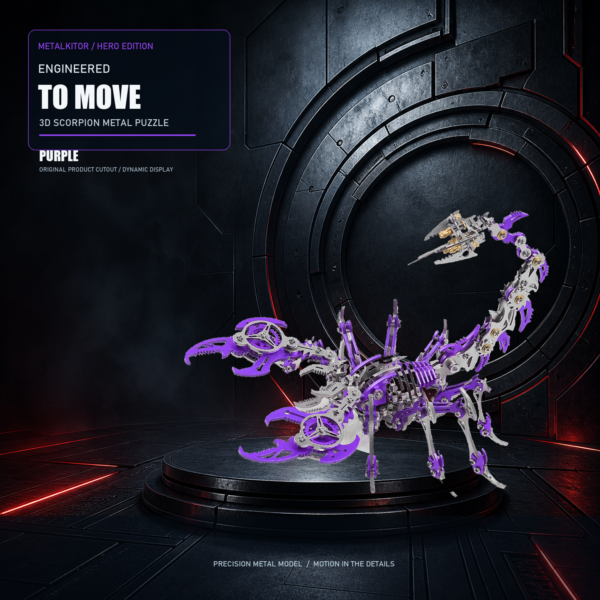 3D Scorpion Metal Puzzle Colorful Model Kit for Gifts and Decoration