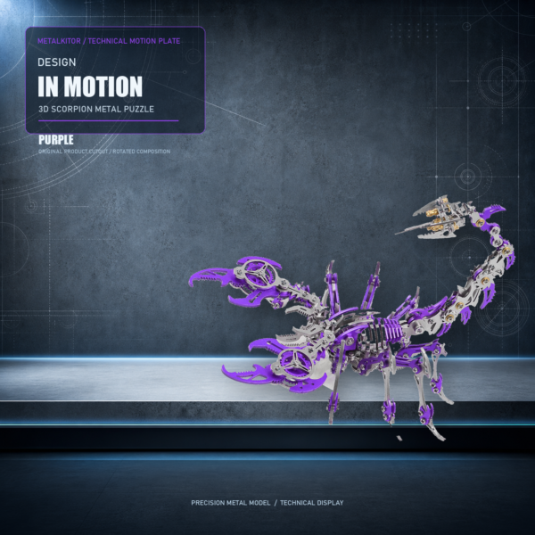 3D Scorpion Metal Puzzle Colorful Model Kit for Gifts and Decoration