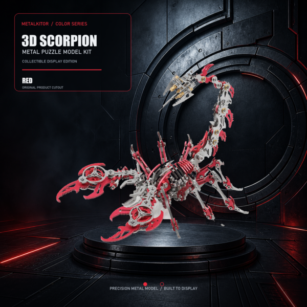 3D Scorpion Metal Puzzle Colorful Model Kit for Gifts and Decoration