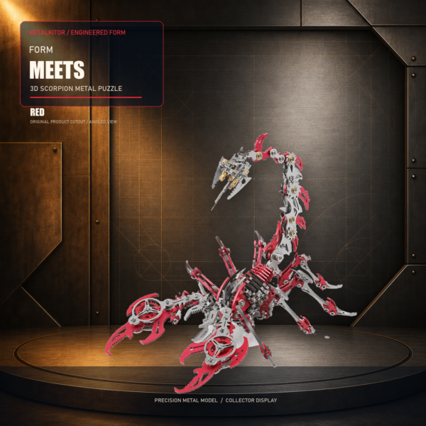 3D Scorpion Metal Puzzle Colorful Model Kit for Gifts and Decoration