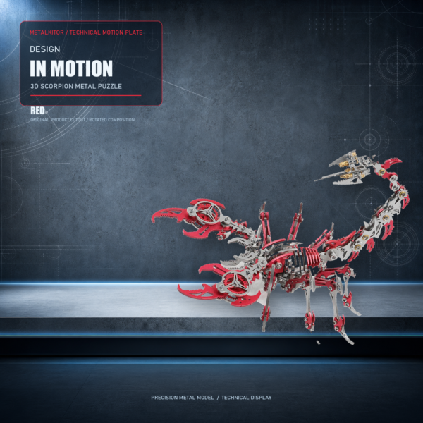 3D Scorpion Metal Puzzle Colorful Model Kit for Gifts and Decoration