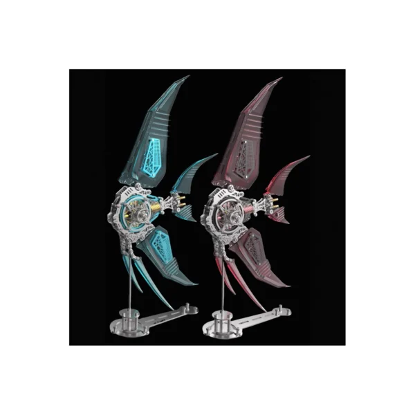 3D Mechanical Angelfish Metal Puzzle Model Kit with Display Stand (2 Color Editions) - 3D Metal Model Kit View #3 Precision Laser Cut Assembly