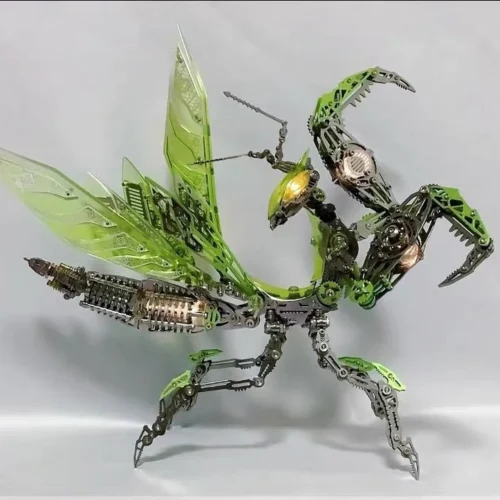 3d-mechanical-mantis-metal-puzzle-magnetic-light-01-hero 3D Metal Mechanical Mantis Model Kit with Magnetic Touch Light (1109 PCS Insect Series) - 3D Metal Model Kit View #1 Precision Laser Cut Assembly